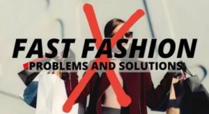 Fast fashion statistics infographic showing key numbers about clothing production, waste, consumer buying habits, and the environmental impact of the fast fashion industry.