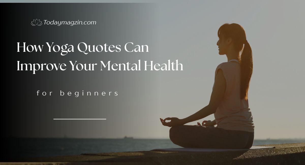 Yoga mat and journal with motivational yoga quotes for mental health
